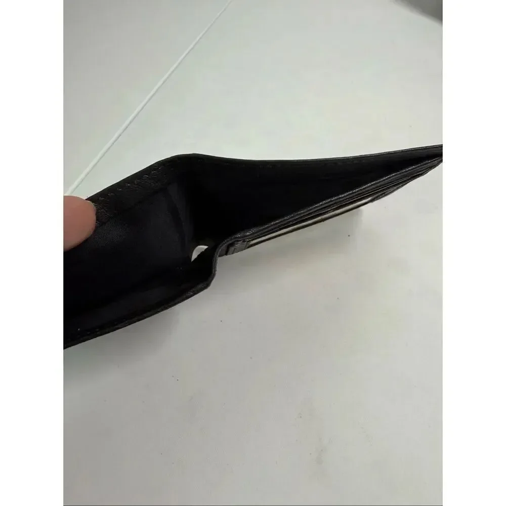 Men’s Leather Bifold Wallet ID / Credit Cards Slots Black See Description